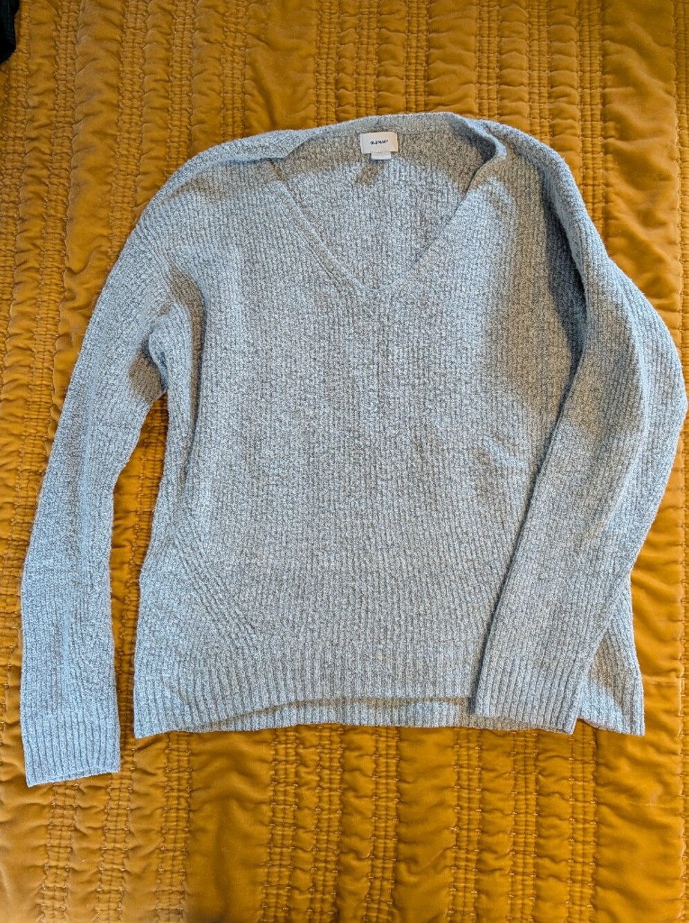 Old Navy Slouchy V Sweater Gray Size Medium